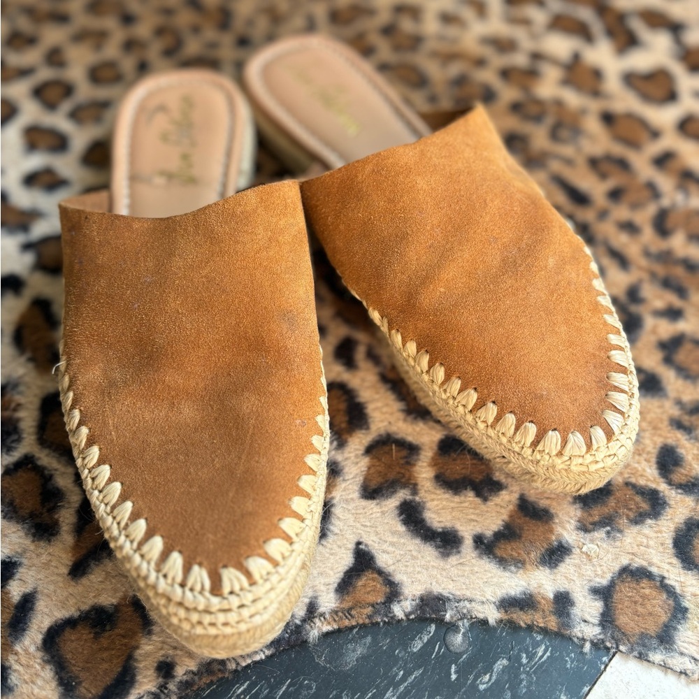 Sam Elderman Suede Espadrille Mules